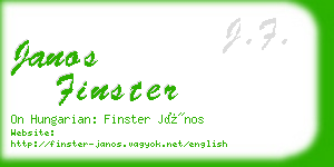 janos finster business card